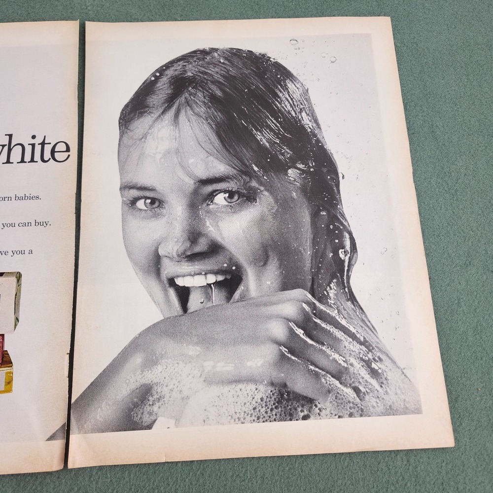 Vintage 1960s Dial Soap Print Ad Full Page Original Pretty Girl in Shower - Picture 3 of 6
